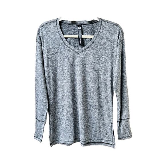 RBX LIVE LIFE ACTIVE Women's NewβLongSleeve V-Neck Gray Workout Top. - Picture 2 of 12